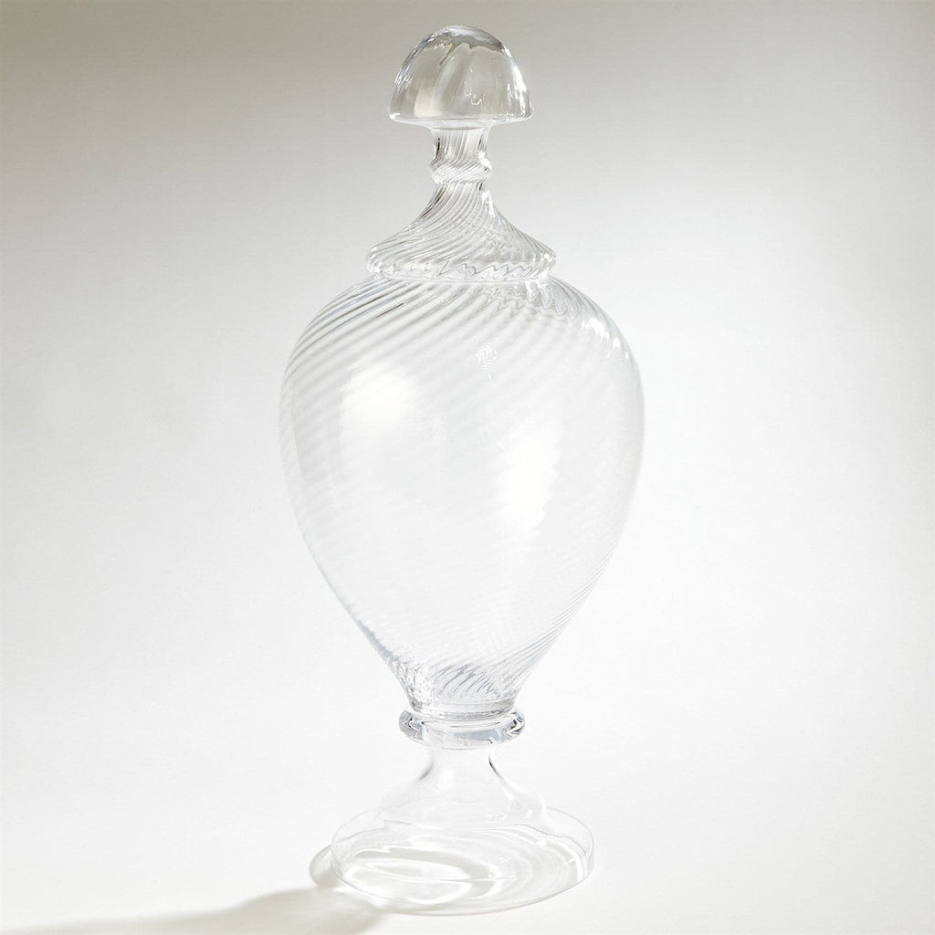 Spiraled Glass Lidded Jar-Global Views-GVSA-6.60574-Decorative Objects-1-France and Son