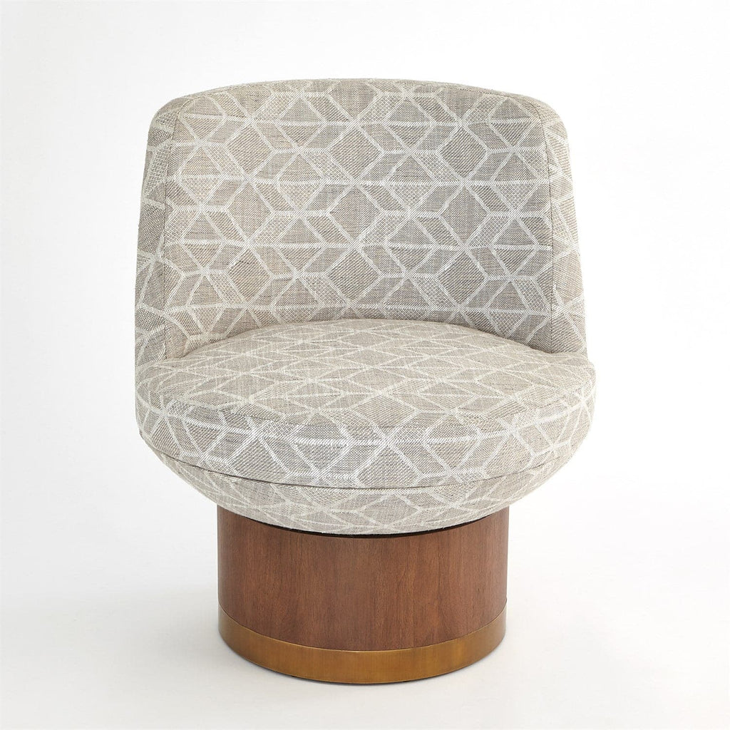 Brado Round Swivel Chair-Muslin-Global Views-GVSA-7.20236-MUSLIN-Lounge Chairs-1-France and Son