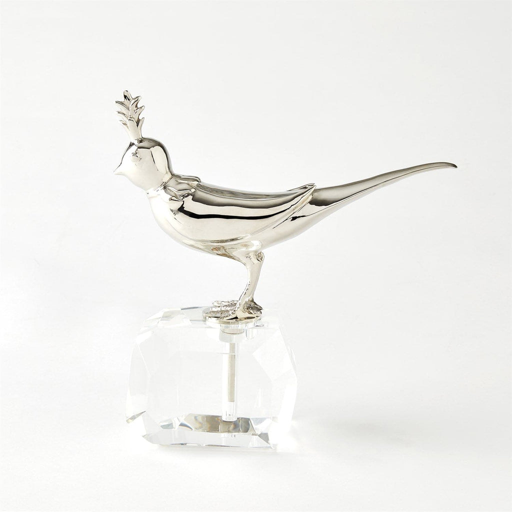 Bird on Crystal Rock-Global Views-GVSA-8.82522-Decorative ObjectsNickel-1-France and Son