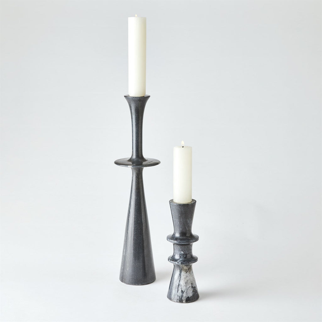 Double Flair Candle Stand - Black-Global Views-GVSA-7.91493-Candle HoldersBlack-1-France and Son