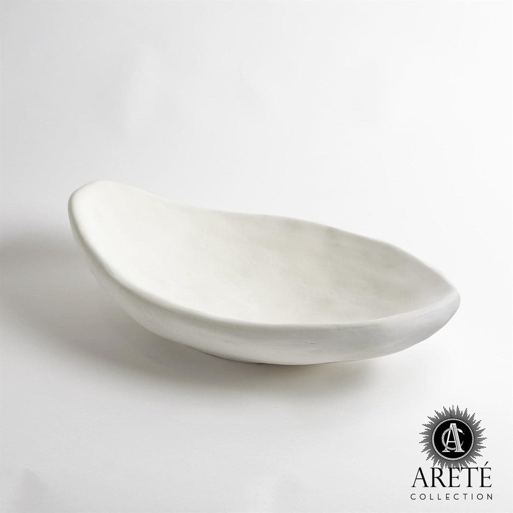 Modernist Low Bowl-Global Views-GVSA-AC7.70005-BowlsWhite Plaster-1-France and Son