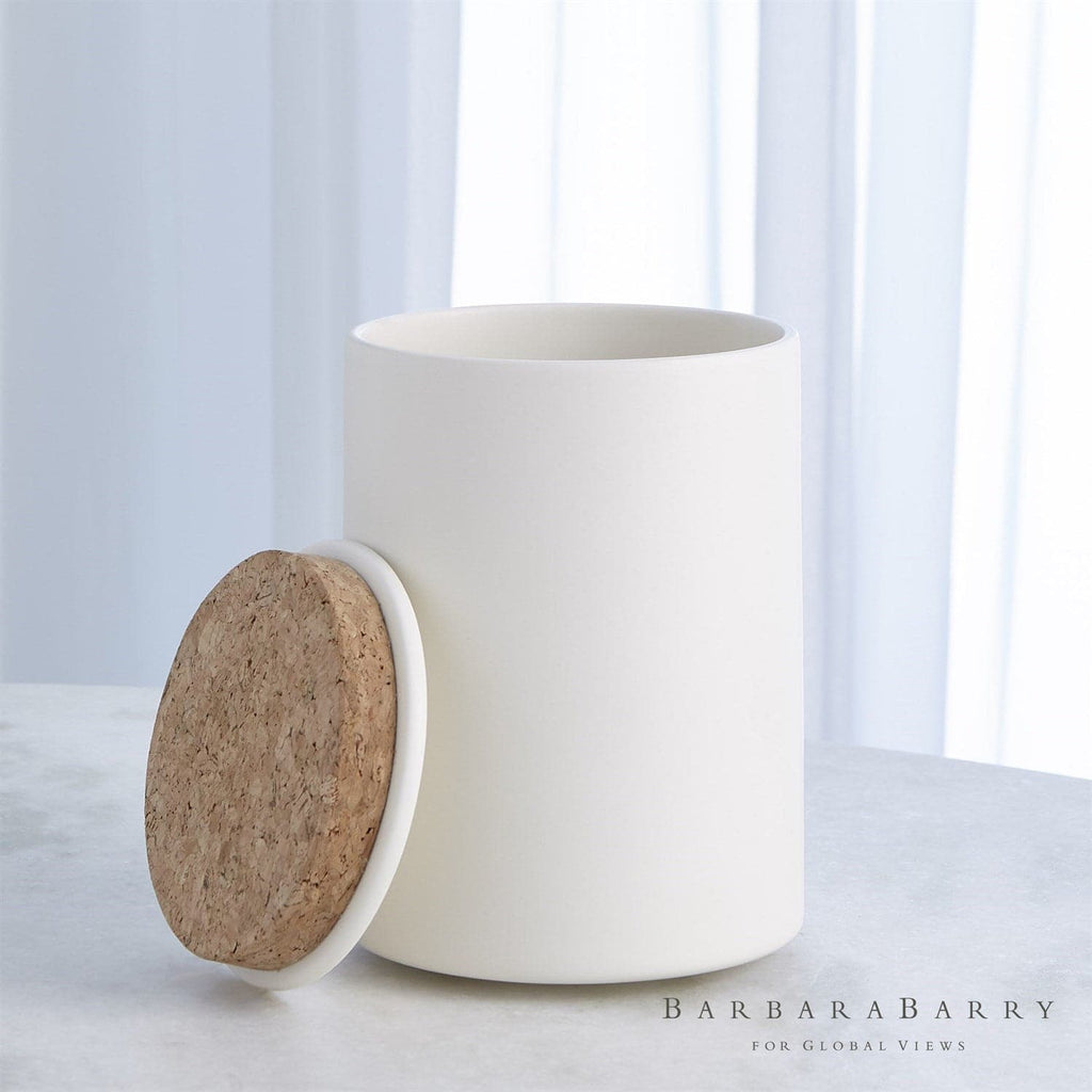 Encircle Canister w/Cork Lid - Chalk-Global Views-GVSA-BB-1.10059-Decor-1-France and Son