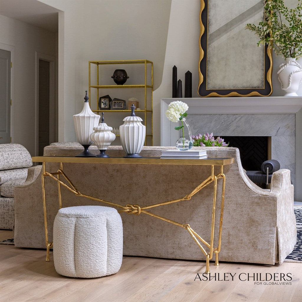 Love Knot Console-Global Views-GVSA-ASH9.90021-Console TablesGold Leaf/Black-1-France and Son