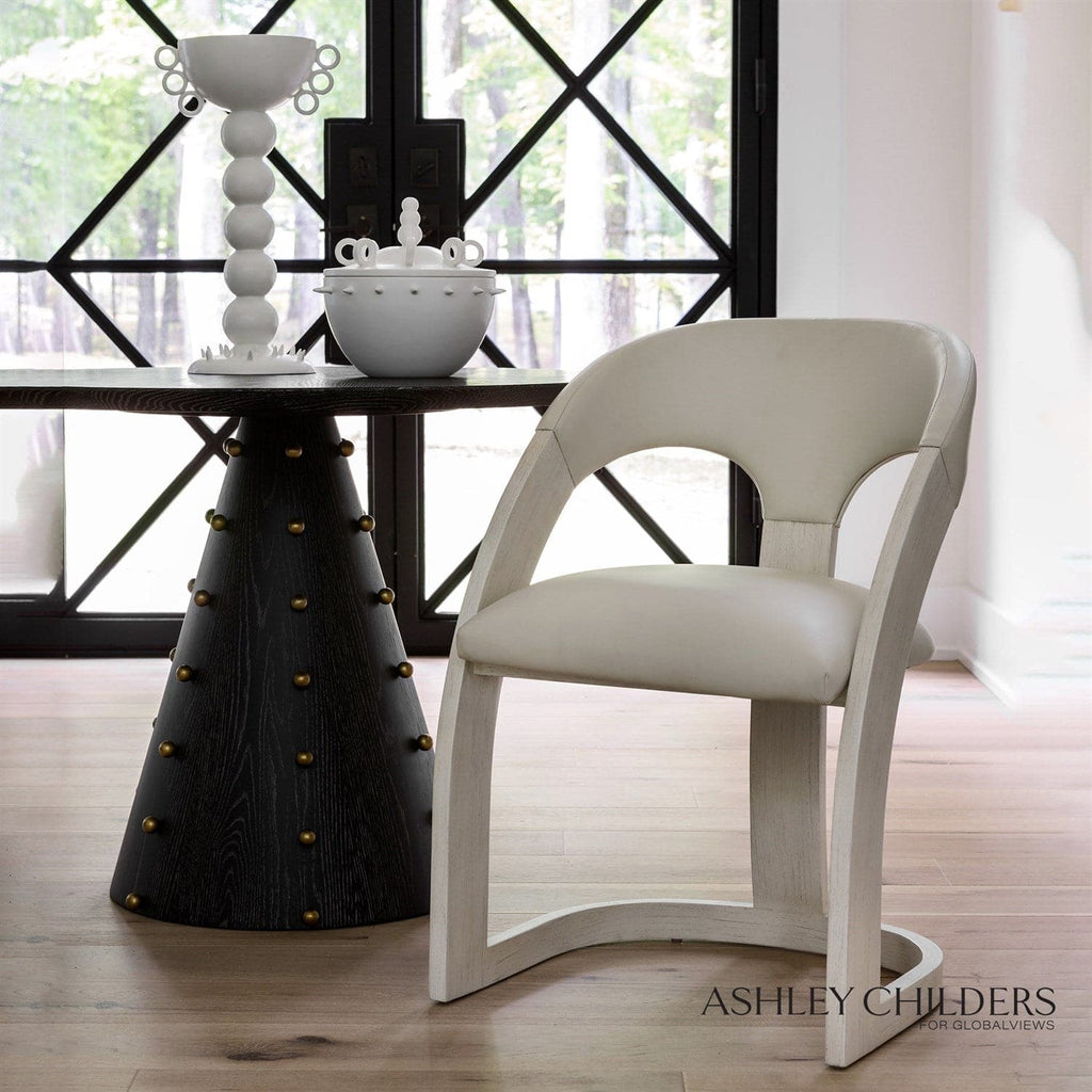 Delia Dining Chair-Global Views-GVSA-ASH2039-Dining ChairsAntique White - Milk Leather-1-France and Son