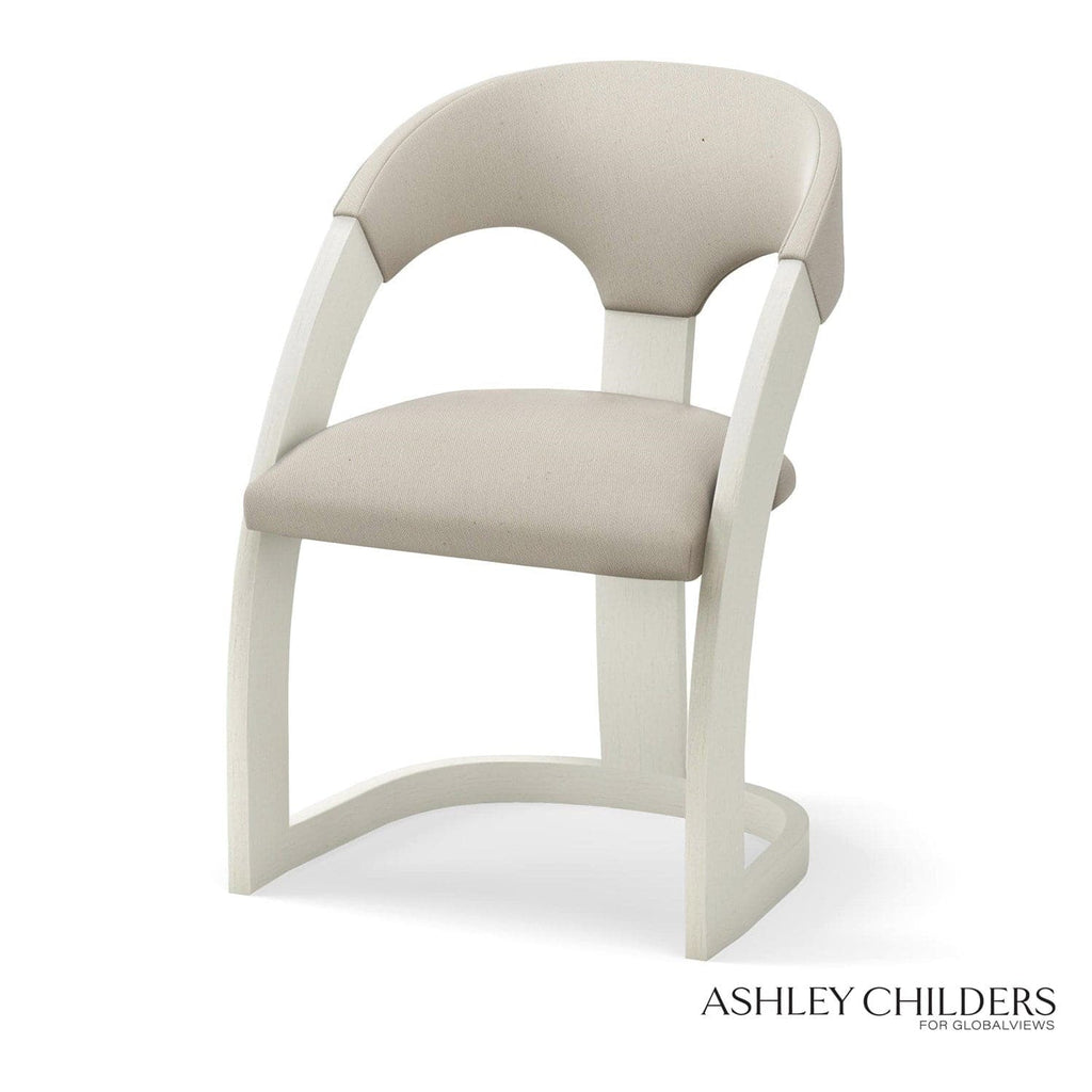 Delia Dining Chair-Global Views-GVSA-ASH2039-Dining ChairsAntique White - Milk Leather-1-France and Son