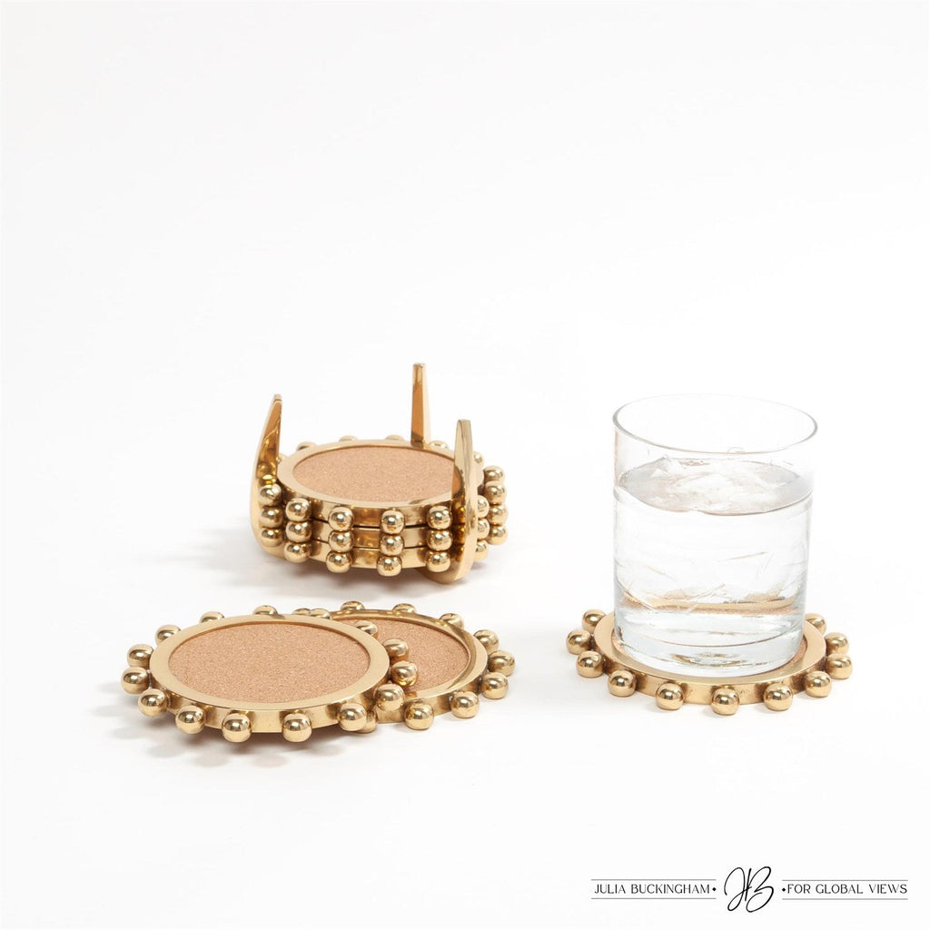 Starburst Crown Coasters-Global Views-GVSA-JB9.90122-Decorative ObjectsNickel-1-France and Son