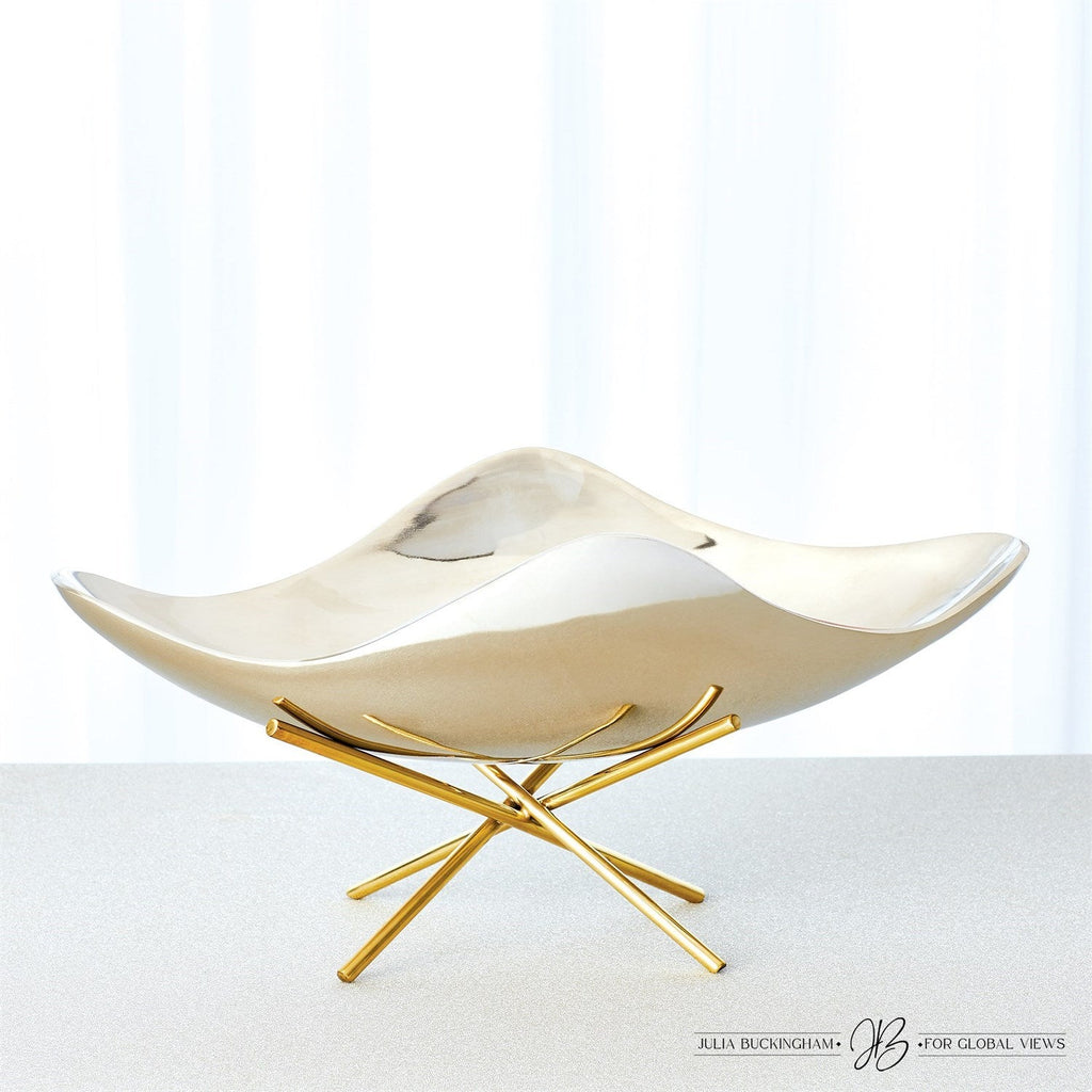 Thistle Decorative Bowl With Brass Stand-Global Views-GVSA-JB9.90131-Bowls-1-France and Son