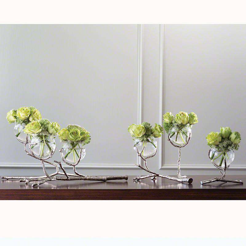 Twig Vase Holder-Nickel-Global Views-GVSA-9.92657-DecorTwig Triple Vase Holder-Nickel-1-France and Son