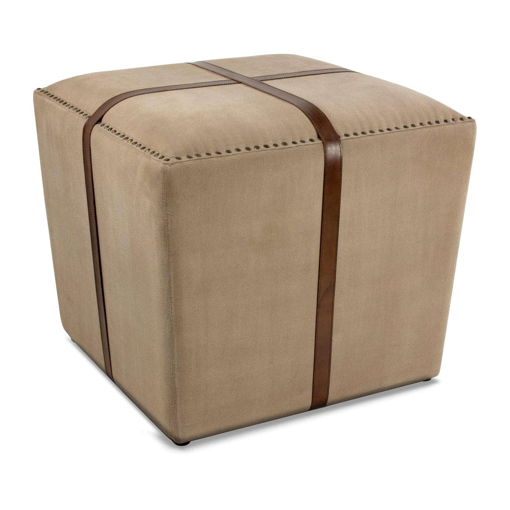 Strap Canvas & Leather Stool-SARREID-SARREID-29371-Stools & Ottomans-1-France and Son