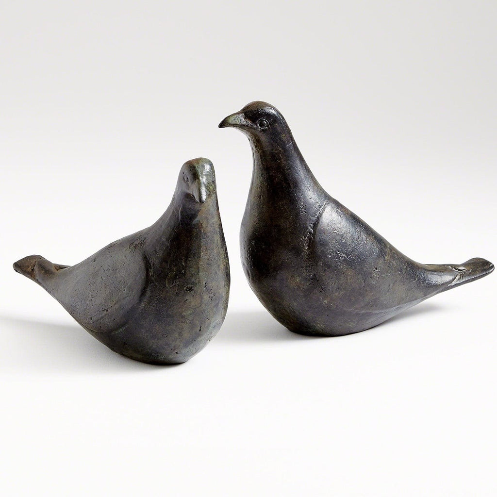 Doves - Oiled Bronze - Pair-Global Views-GVSA-7.80435-Decorative Objects-1-France and Son