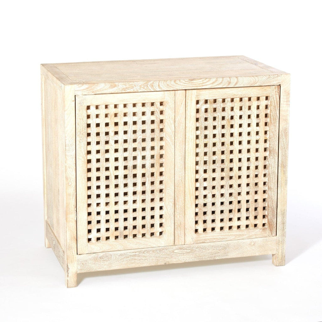 Driftwood Lattice Two - Door Cabinet-Global Views-GVSA-7.90166-Bookcases & Cabinets-1-France and Son