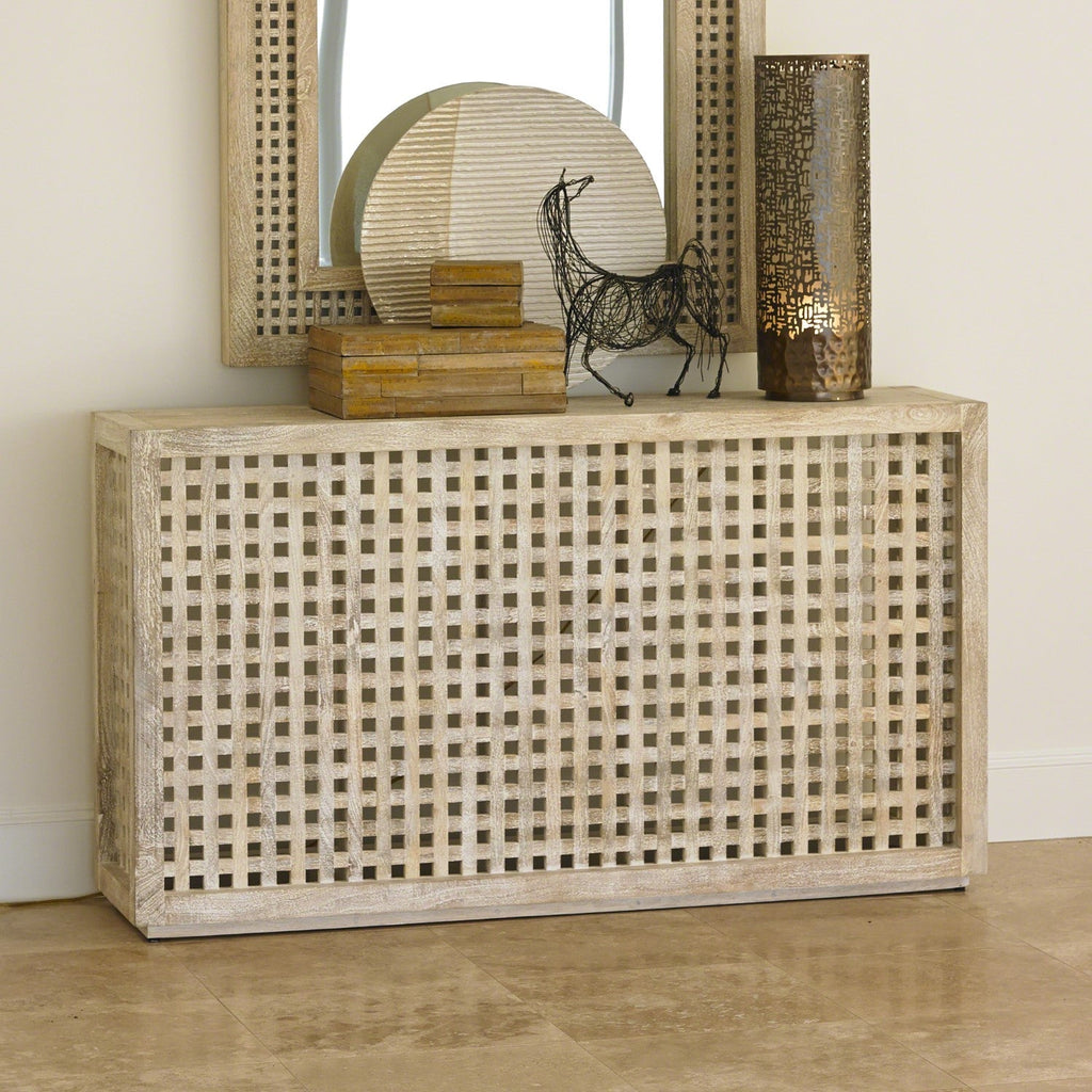 Driftwood Lattice Console-Global Views-GVSA-7.90354-Console Tables-1-France and Son
