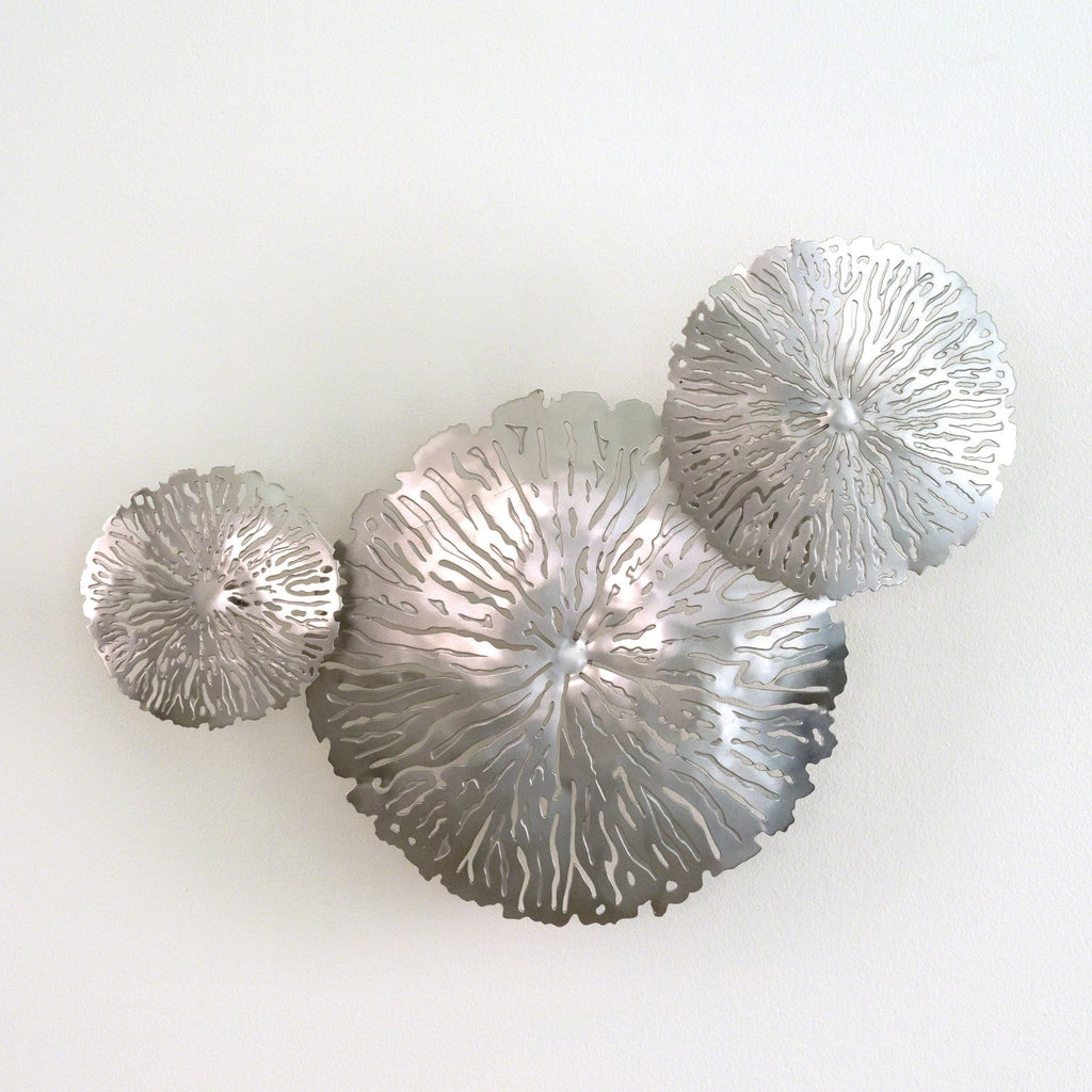 S/3 Lily Pad Clusters - (Set of 3 )-Global Views-GVSA-7.90568-Wall DecorAntique Nickel-1-France and Son