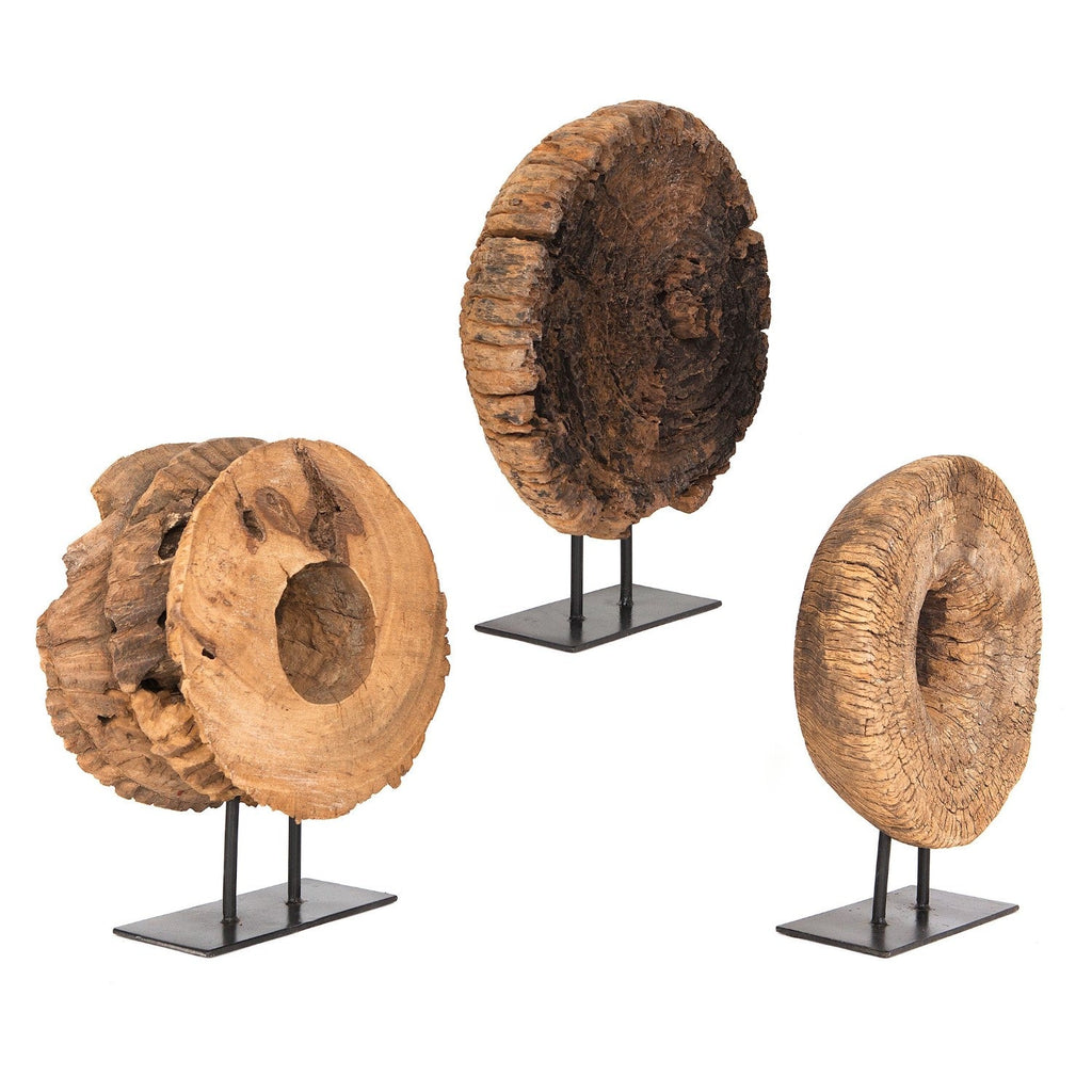 Wood Half Ukhli Wheel on Stand-Global Views-GVSA-7.90810-Decorative Objects-1-France and Son