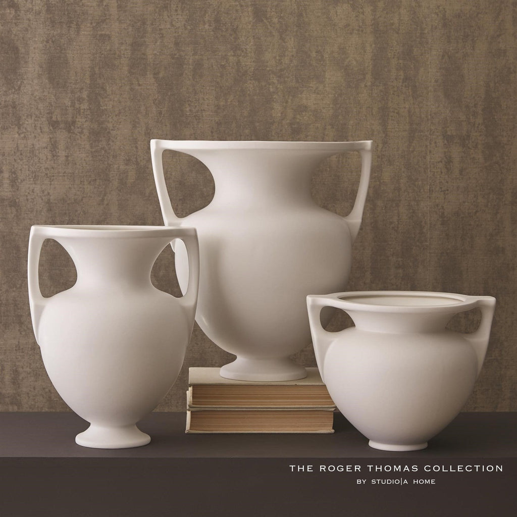 Grecian Amphora - Matte White - Large-Global Views-GVSA-RT7.10001-Decorative Objects-1-France and Son