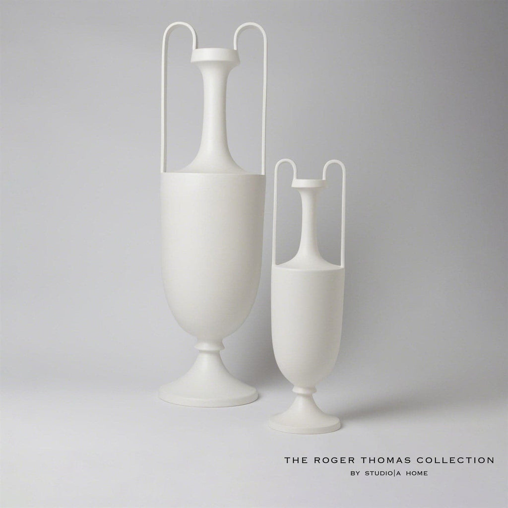 Elongated Grecian Amphora - Matte White - Large-Global Views-GVSA-RT7.10008-Decorative Objects-1-France and Son