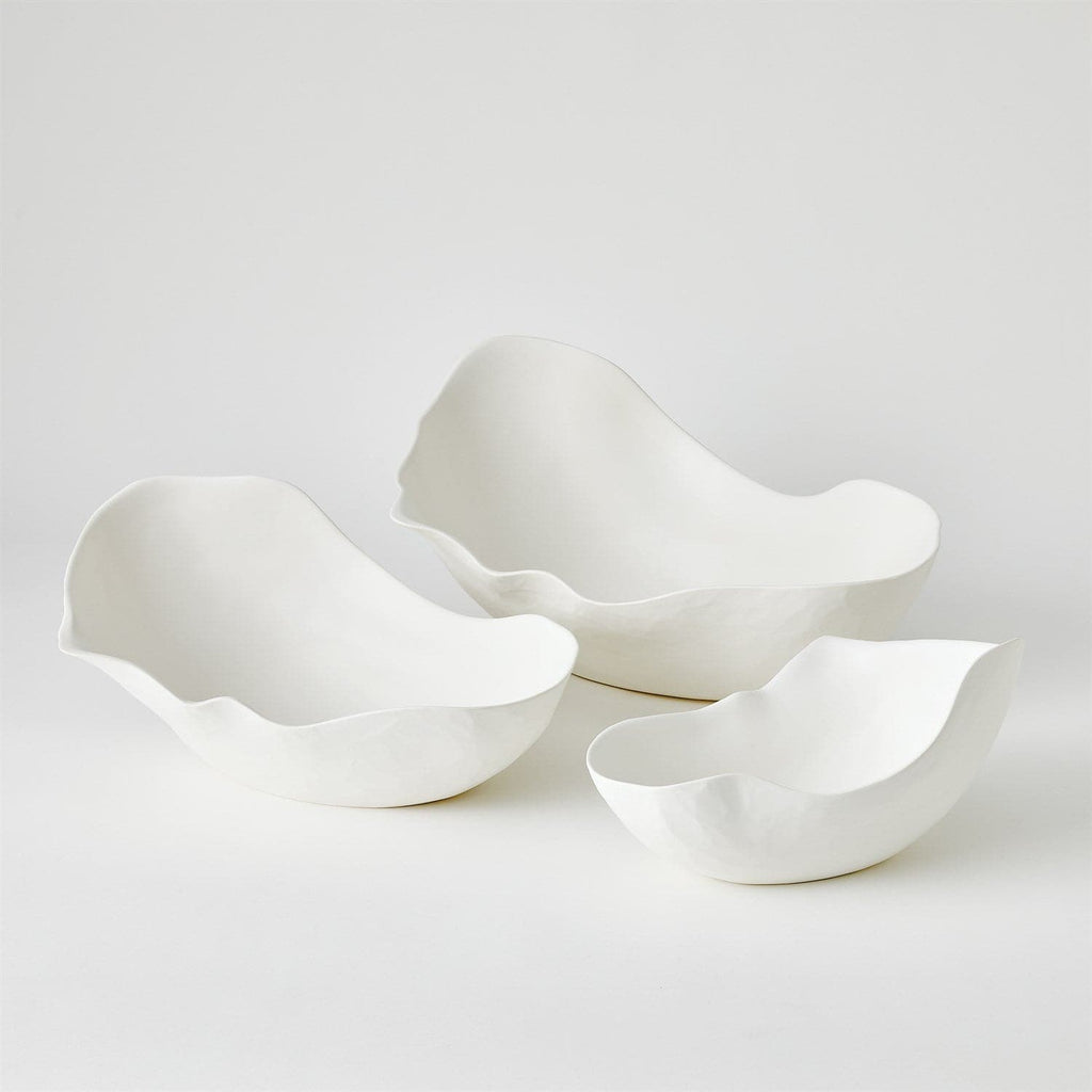 Horn Bowl - Matte White-Global Views-GVSA-1.10888-Bowls-1-France and Son