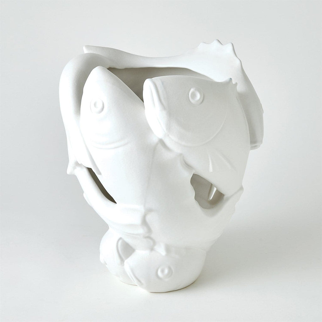 Circulating Fish Vase-Global Views-GVSA-1.10906-VasesMatte White-1-France and Son