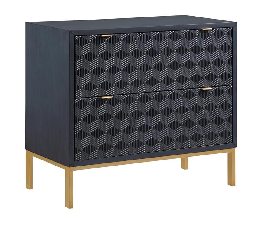 Two Drawer Chest-Coast2Coast Home-C2CA-71145-Bookcases & CabinetsPrism Gold and Black-1-France and Son
