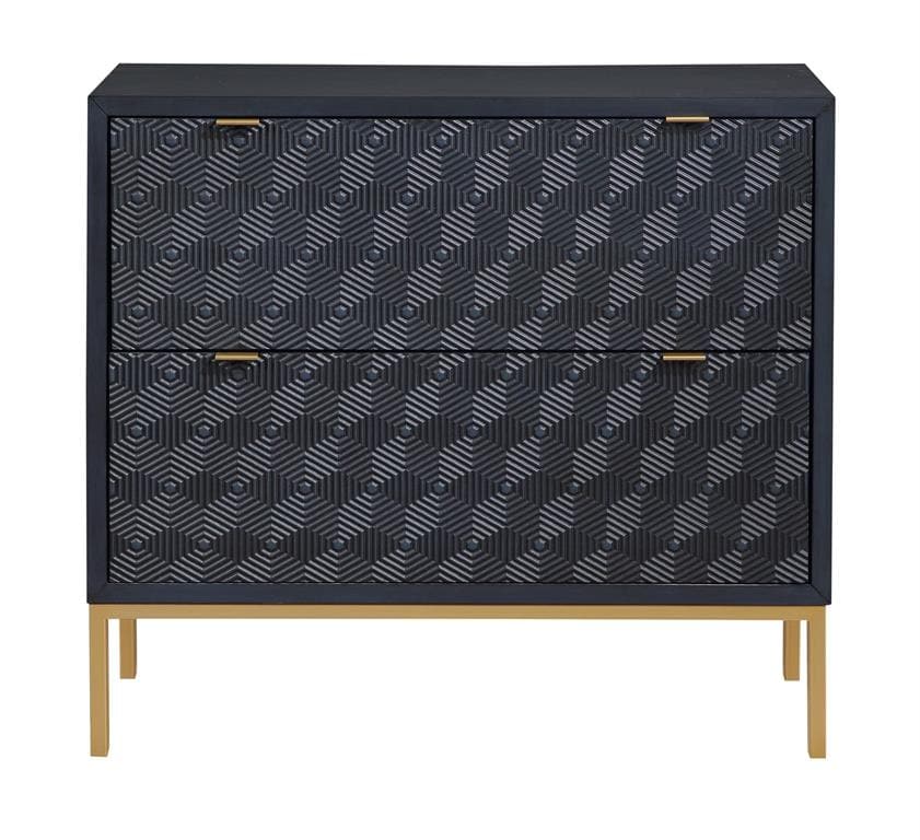 Two Drawer Chest-Coast2Coast Home-C2CA-71145-Bookcases & CabinetsPrism Gold and Black-1-France and Son