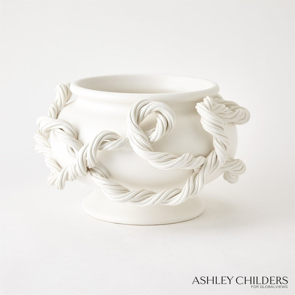 Twisted Vine Bowl - White-Global Views-GVSA-ASH3.30048-Bowls-1-France and Son