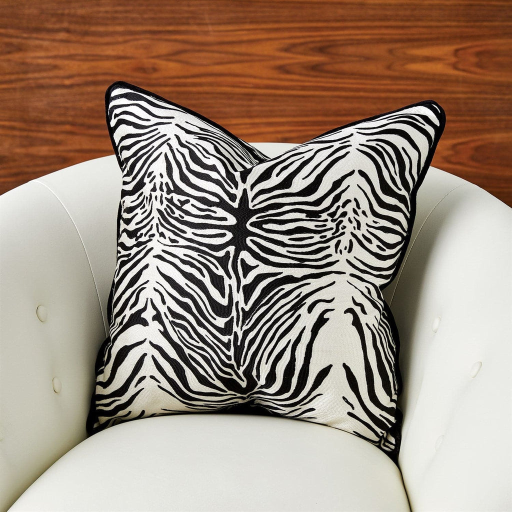 Zebra Pillow-Global Views-GVSA-9.93817-PillowsWhite Black-1-France and Son