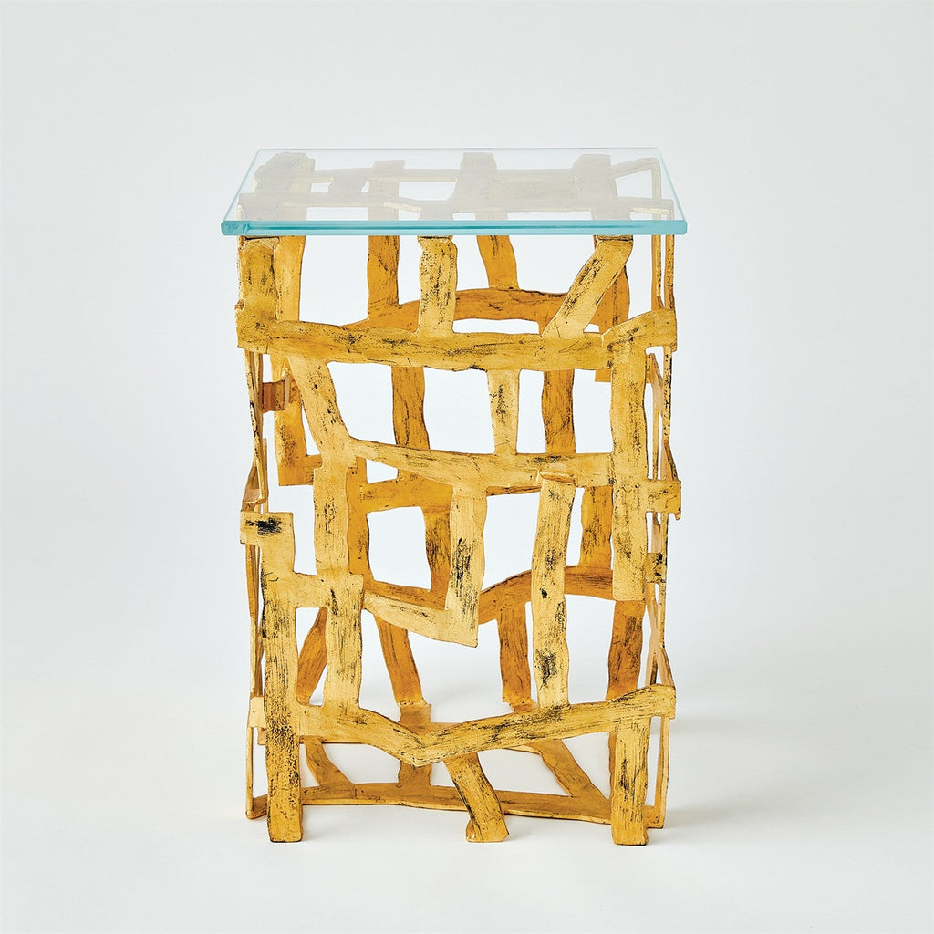 Fragments End Table-Global Views-GVSA-7.91582-Console TablesGold Leaf-1-France and Son