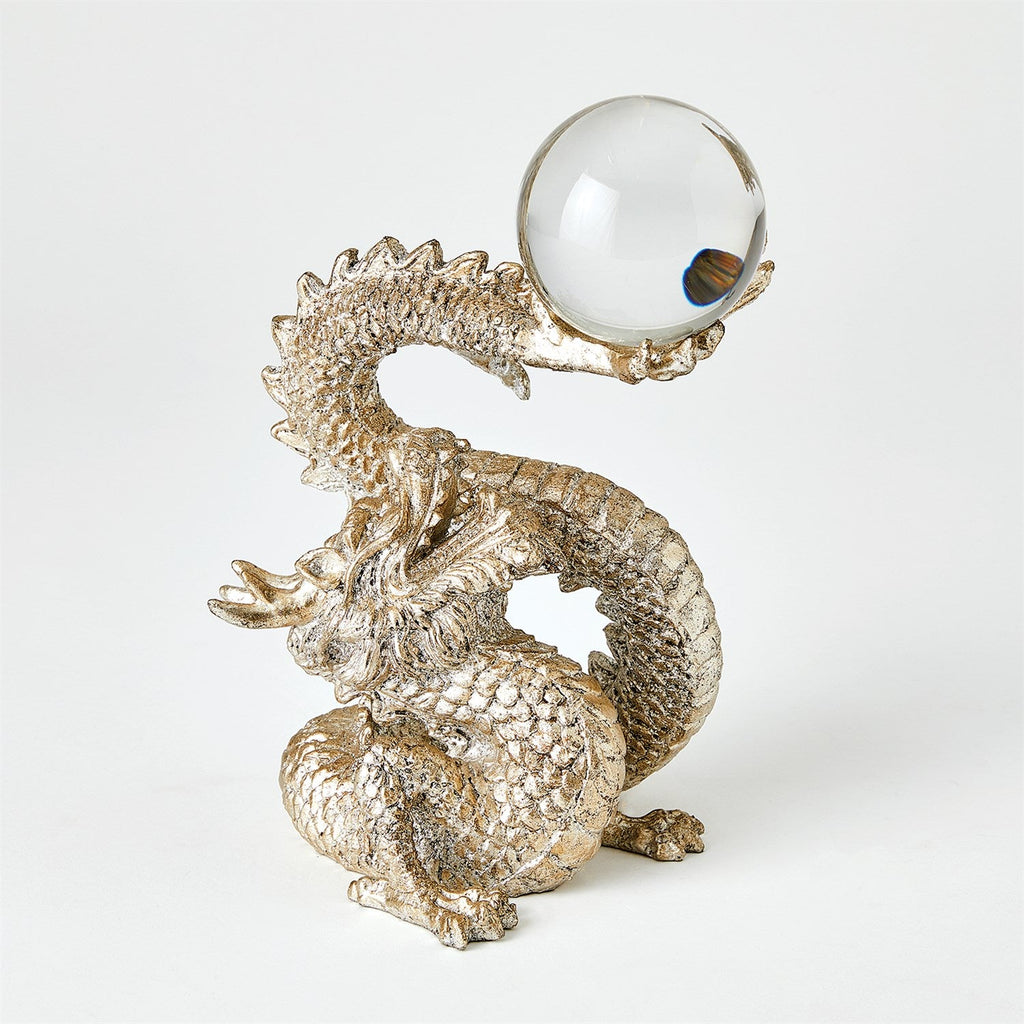 Dragon Holding Sphere-Global Views-GVSA-8.83053-Decorative ObjectsSilver leaf-1-France and Son