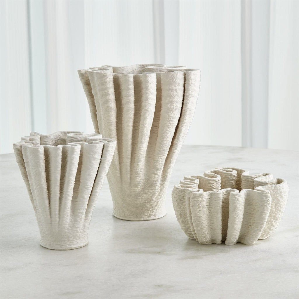 Ripple Printed Vase-Matte White-Tall-Global Views-GVSA-7.10595-Vases-1-France and Son