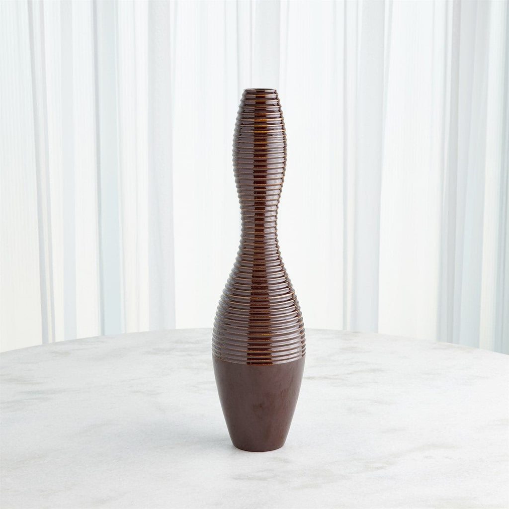 Ribbed Collection-Global Views-GVSA-1.10872-VasesRibbed Vase / Large-Garnet-1-France and Son