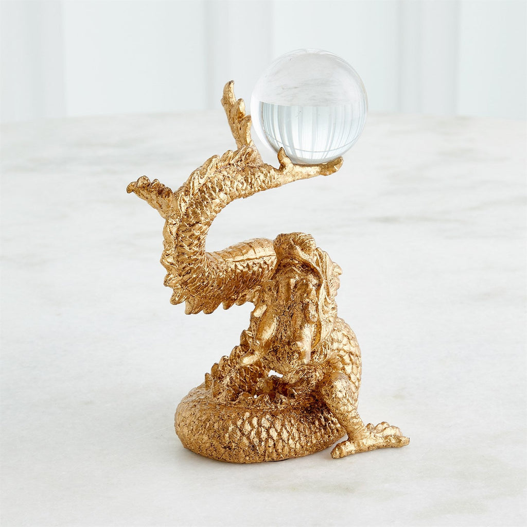 Dragon Holding Sphere-Global Views-GVSA-8.83053-Decorative ObjectsSilver leaf-1-France and Son