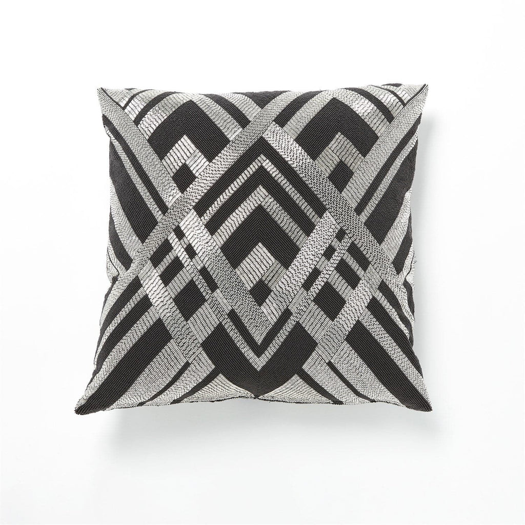 Woven Lines Pillow-Global Views-GVSA-9.93815-PillowsBlack & Gold-1-France and Son