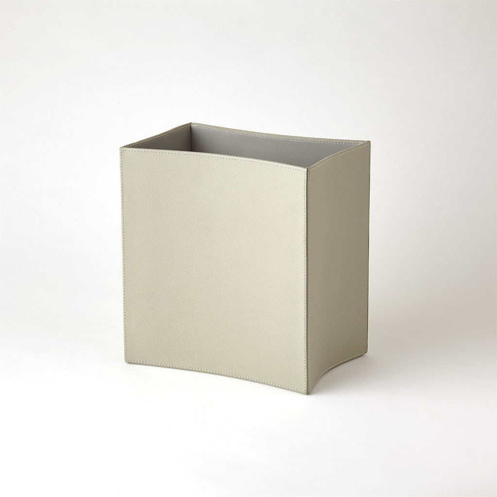 Folded Leather Wastebasket-Global Views-GVSA-9.92597-Baskets & Boxesivory-1-France and Son