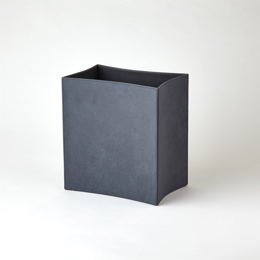 Folded Leather Wastebasket-Global Views-GVSA-9.92597-Baskets & Boxesivory-1-France and Son