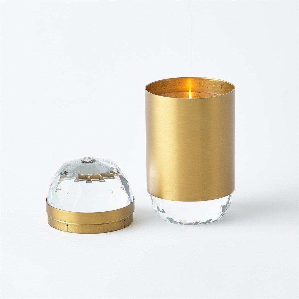 Banded Crystal Candle-Global Views-GVSA-8.82714-Candle HoldersNickel-1-France and Son