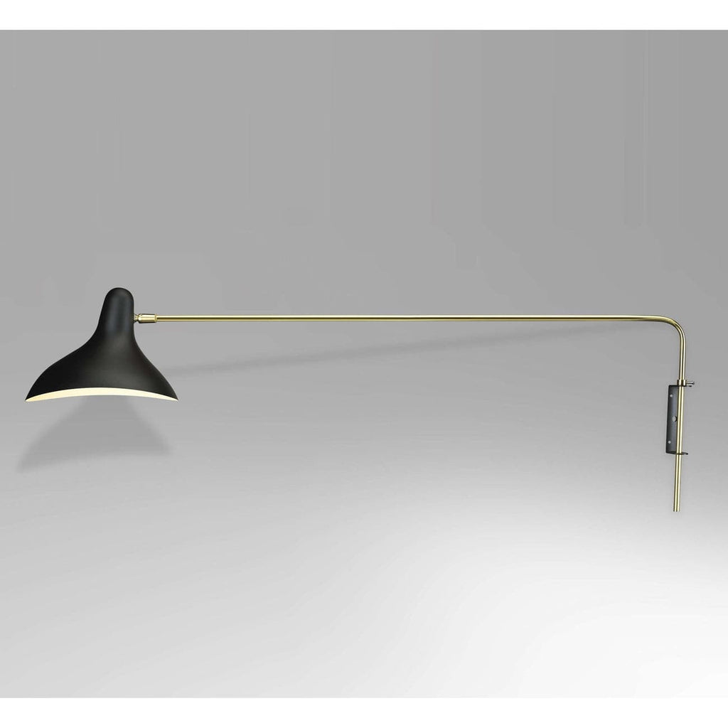 Mid Century Mantis Long Rotating Wall Sconce - Black-France & Son-LBW055BLK-Wall Lighting-1-France and Son