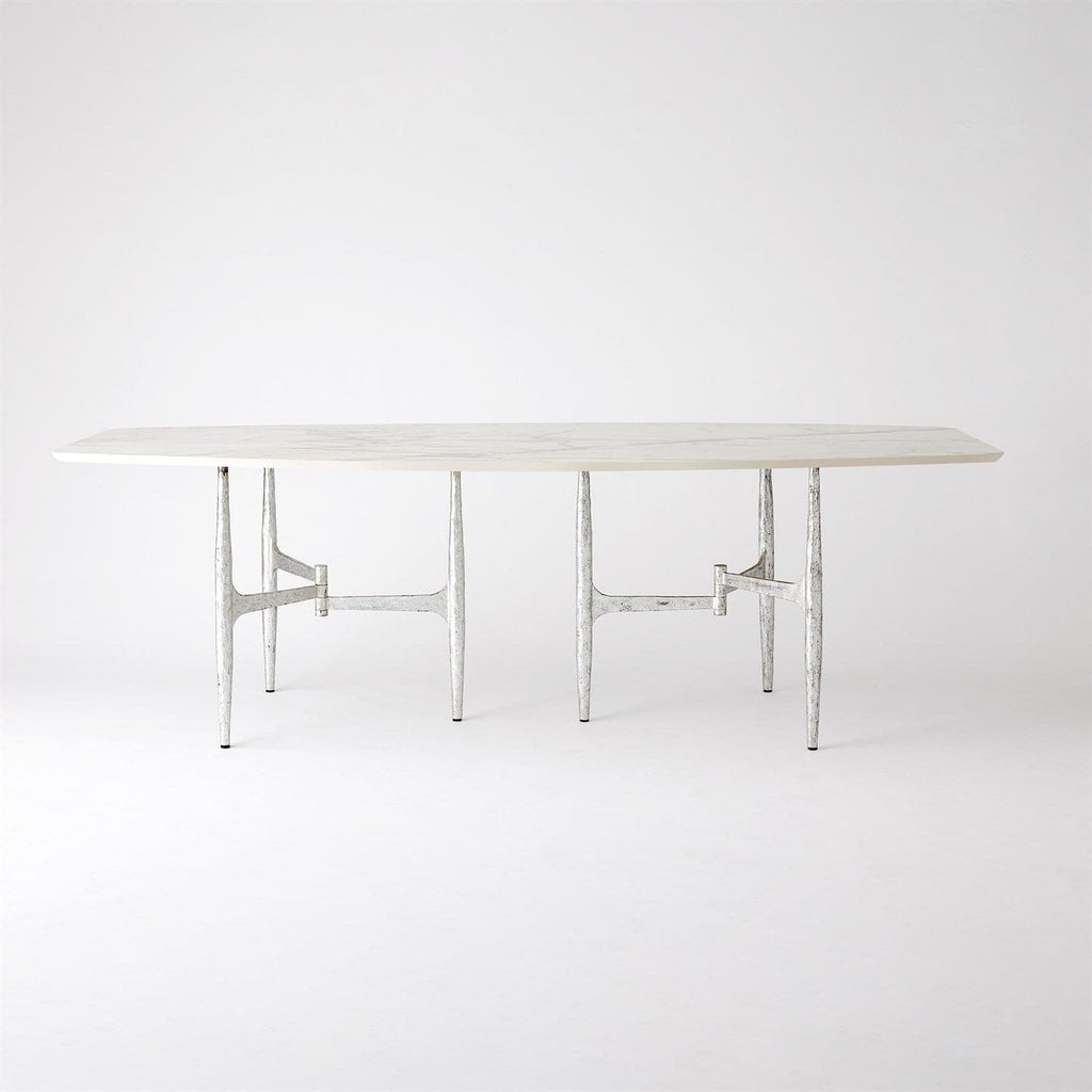 Radius Rectangle Table - Silver w/Golden White Top-Global Views-GVSA-7.91584-Dining Tables-1-France and Son