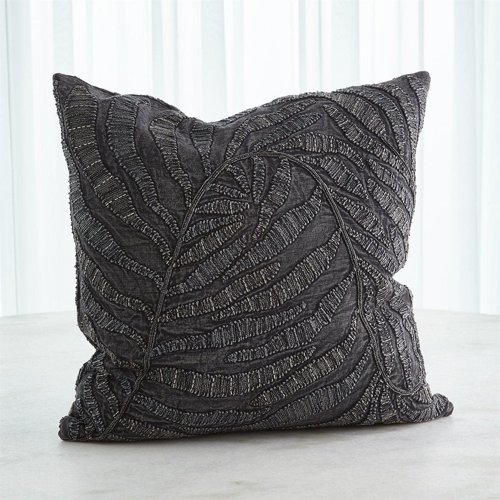 Beaded Palm Leaf Pillow-Global Views-GVSA-7.91593-PillowsKhaki-1-France and Son