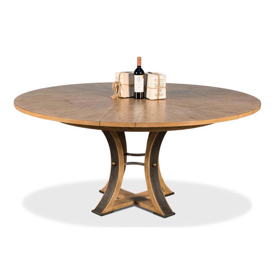 Tower Jupe Dining Table-SARREID-SARREID-78-154-1-Dining TablesLarge-Heather Grey & Dark Hammered Finish-1-France and Son