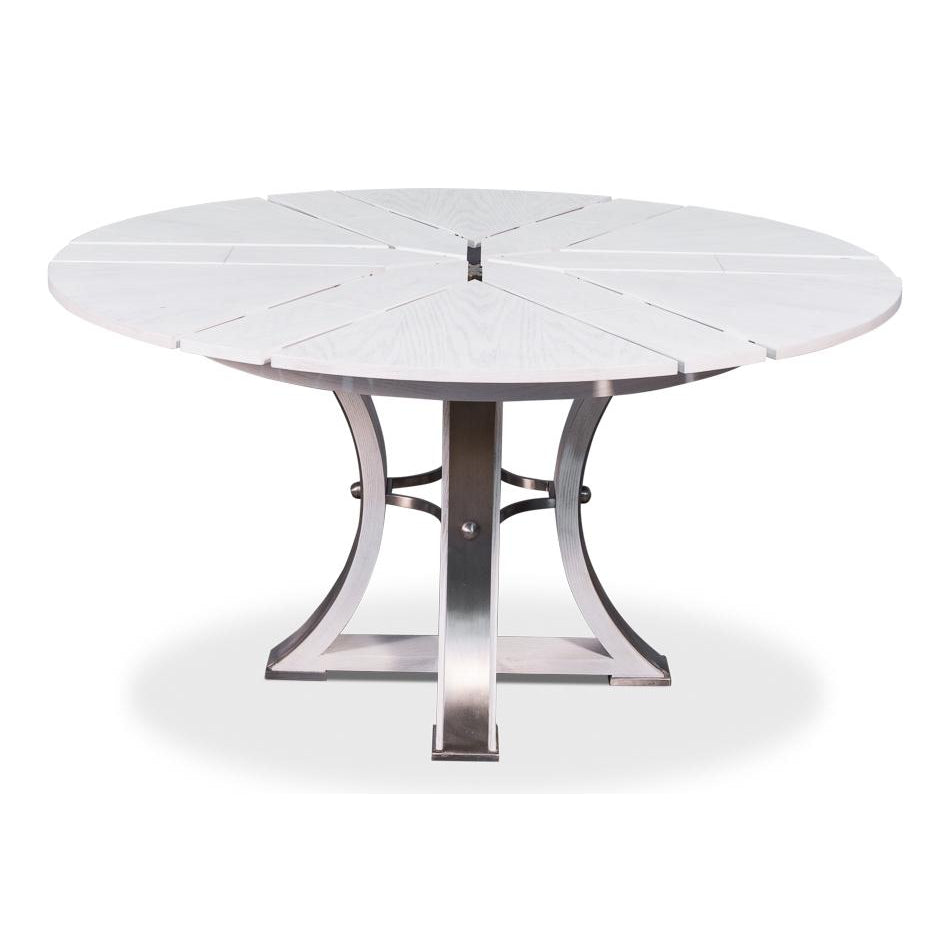 Tower Jupe Dining Table-SARREID-SARREID-78-154-1-Dining TablesLarge-Heather Grey & Dark Hammered Finish-1-France and Son