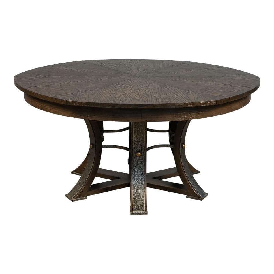 Tower Jupe Dining Table-SARREID-SARREID-78-154-1-Dining TablesLarge-Heather Grey & Dark Hammered Finish-1-France and Son