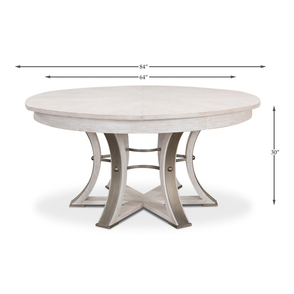 Tower Jupe Dining Table-SARREID-SARREID-78-154-1-Dining TablesLarge-Heather Grey & Dark Hammered Finish-1-France and Son