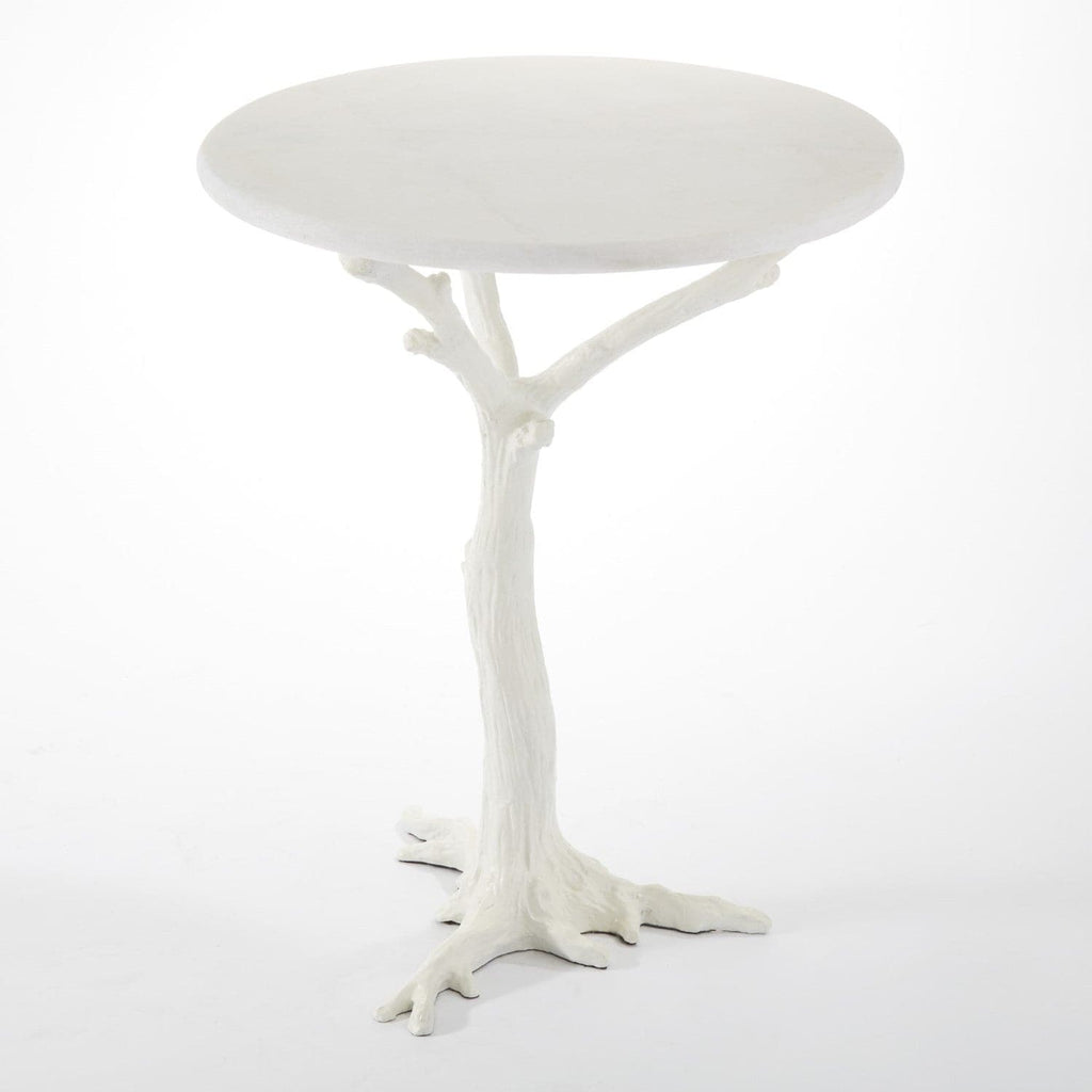 White Faux Bois Side Table-Global Views-GVSA-8.81027-Side Tables-1-France and Son