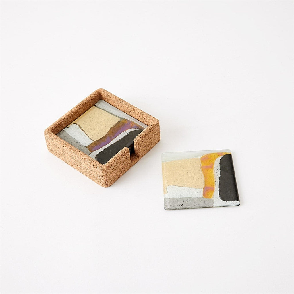 Cashmere Glass Coaster Set-Global Views-GVSA-7.10633-Decorative Objects-1-France and Son