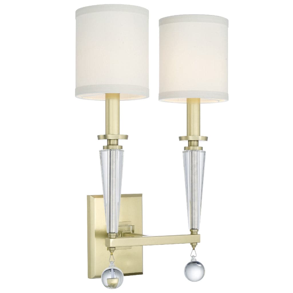 Paxton 2 Light Sconce-Crystorama Lighting Company-CRYSTO-8102-AG-Outdoor Wall SconcesAged Brass-1-France and Son