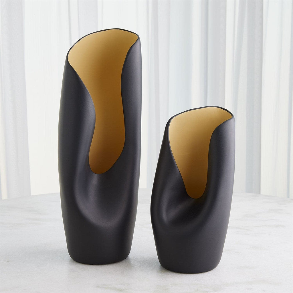 Avian Vase-Global Views-GVSA-7.30260-VasesLg-Black/Gold-1-France and Son