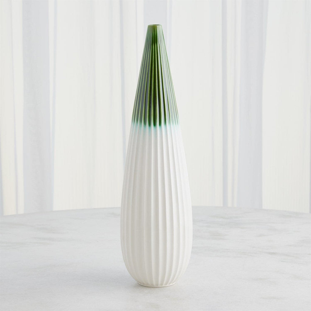Furrow Taper Vase-Global Views-GVSA-1.10940-VasesLg-Deep Green-1-France and Son