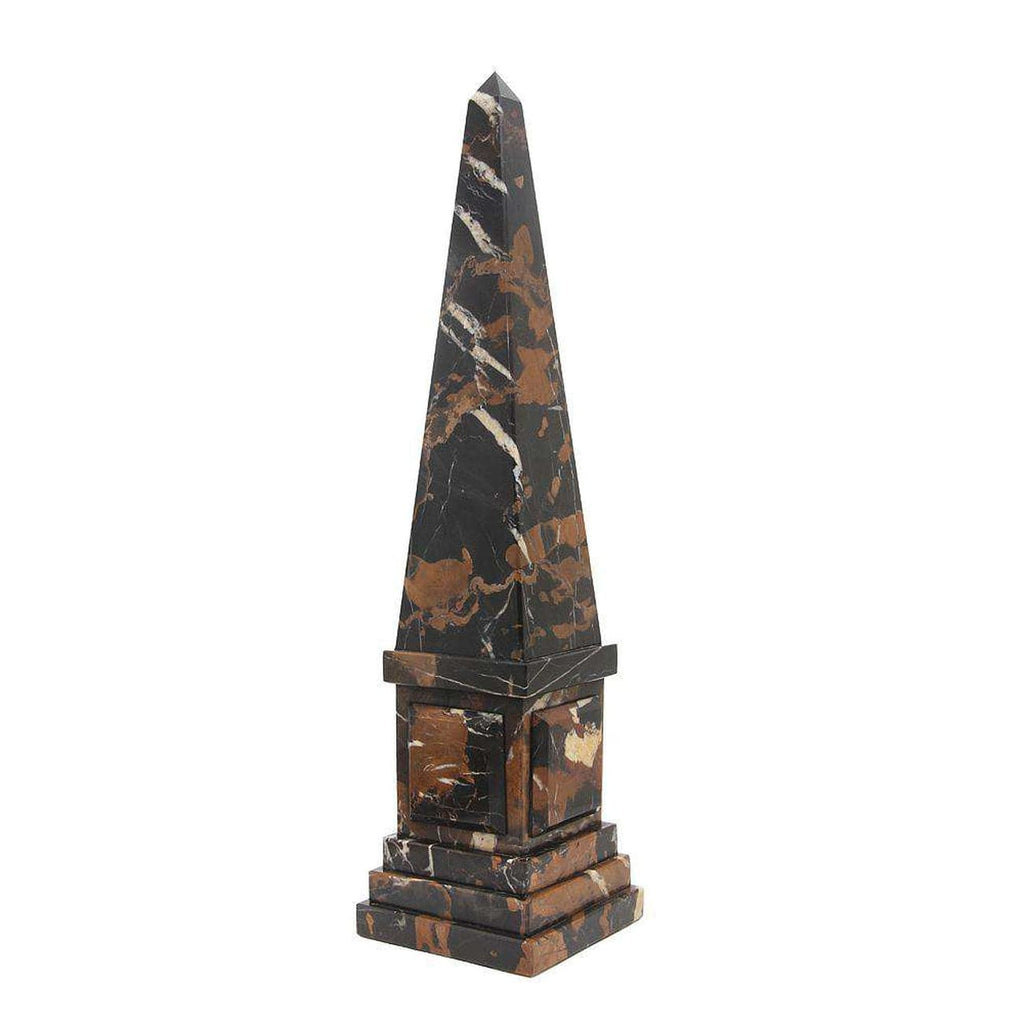 Pegasus Collection Onyx & Gold 20" Stone Obelisk-FABLER-MC-OB06-BG-Decor-1-France and Son