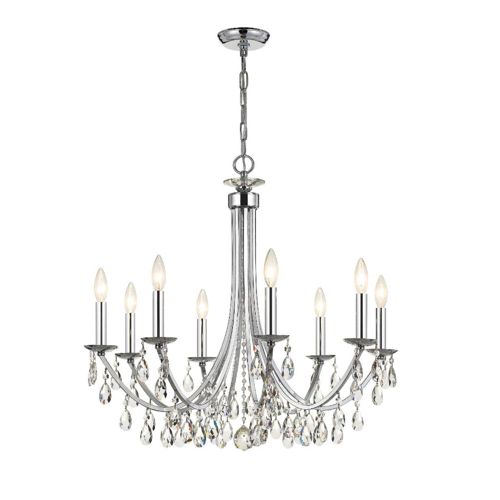 Bridgehampton 8 Light Crystal Chandelier-Crystorama Lighting Company-CRYSTO-8828-CH-CL-MWP-ChandeliersSilver-1-France and Son