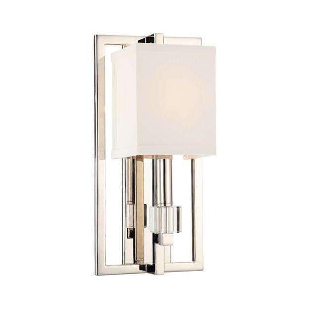 Dixon 1 Light Polished Nickel Sconce-Crystorama Lighting Company-CRYSTO-8881-PN-Wall Lighting-1-France and Son